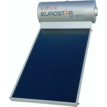 Sole Eurostar 200-1T-270 Inox Ηλιακός Θερμοσίφωνας 200 λίτρων Glass Διπλής Ενέργειας με 2.7τ.μ. Συλλέκτη